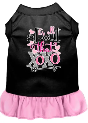 All About The Xoxo Screen Print Dog Dress Black With Light Pink Xxxl