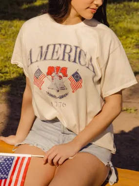 American Bell Off White Thrifted Tee