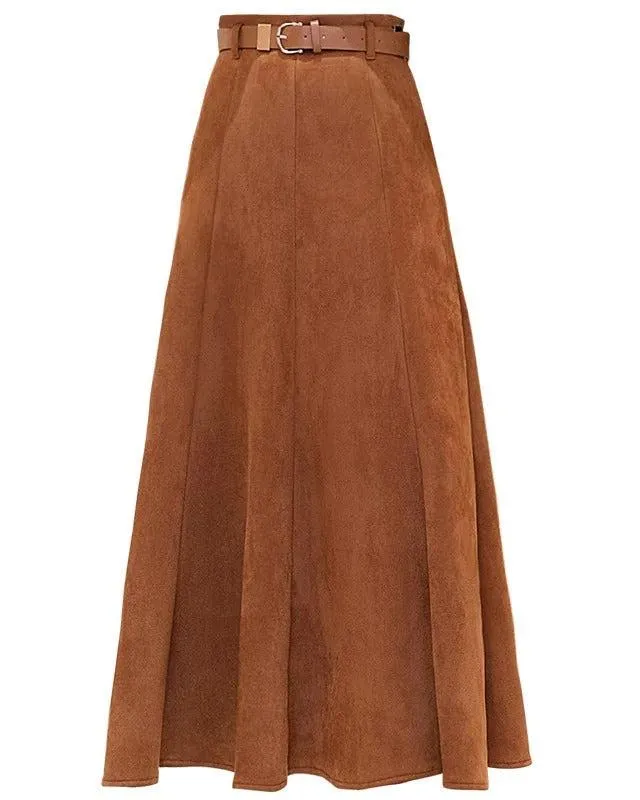 Ashore Shop modern women’s blazer top and Suede midi Skirt