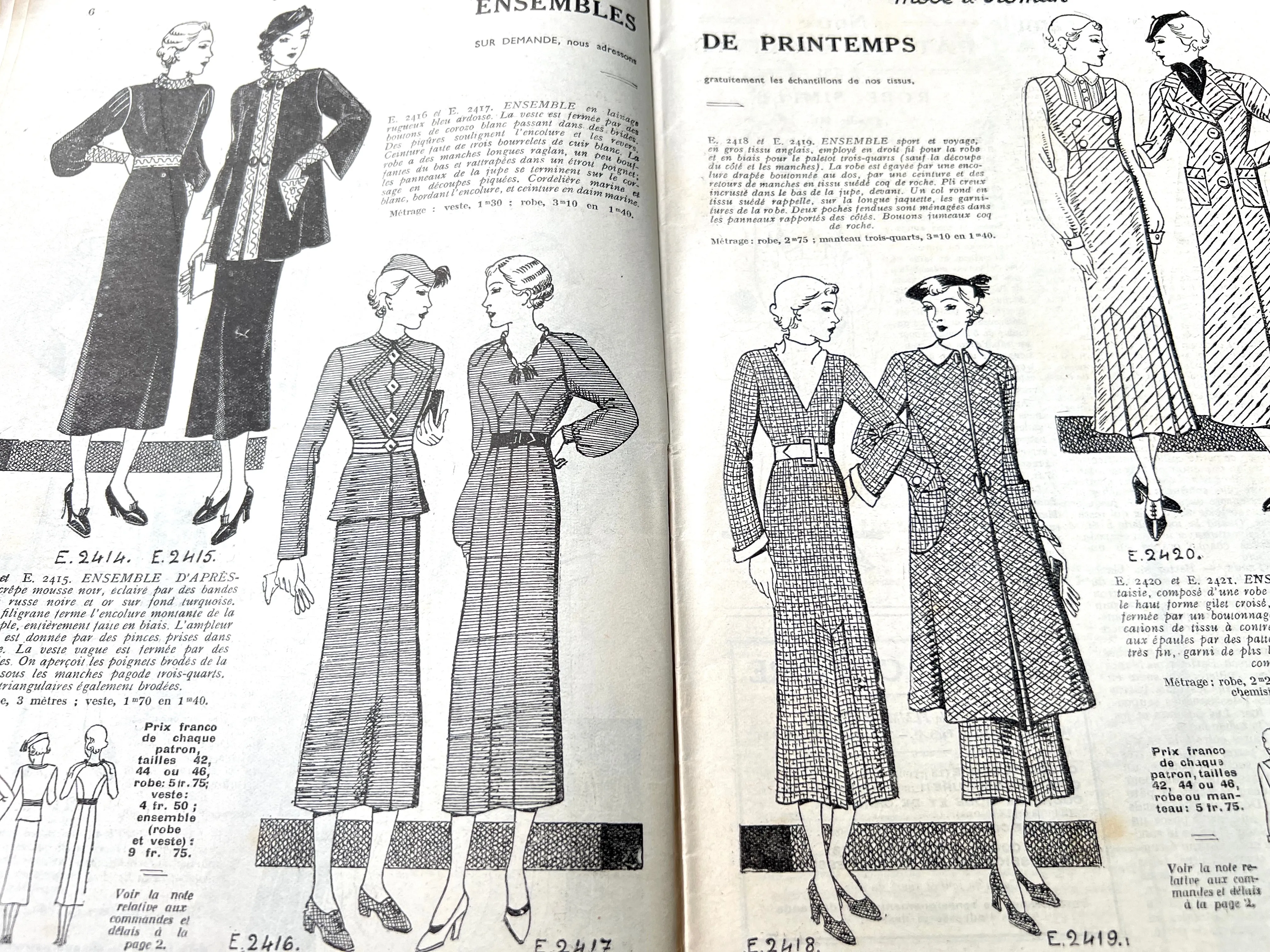 Beautiful and Practical Travelling Coats on Cover of February 1936 French Magazine Mode & Roman