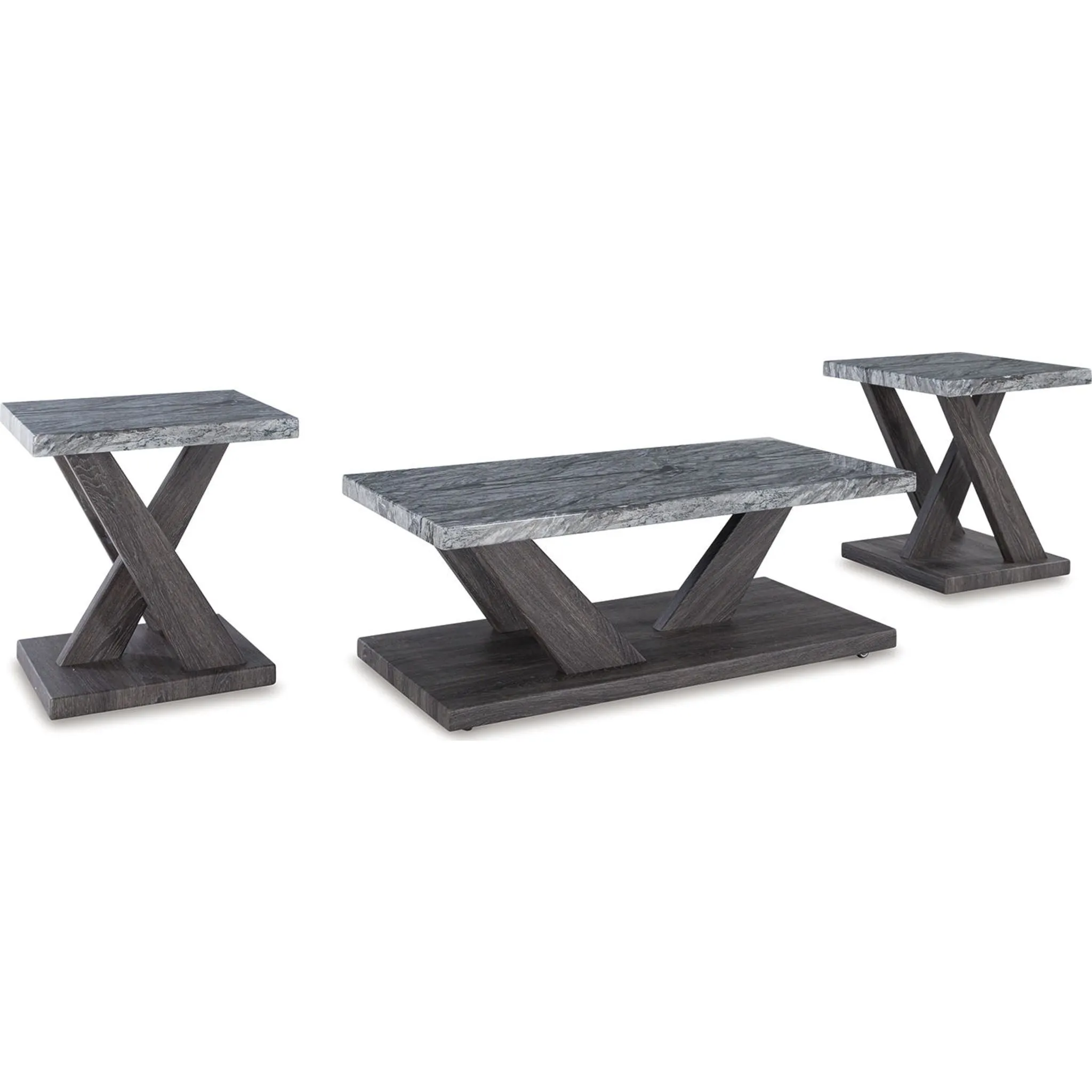 Bensonale 3 Pack Tables - Brown/Gray