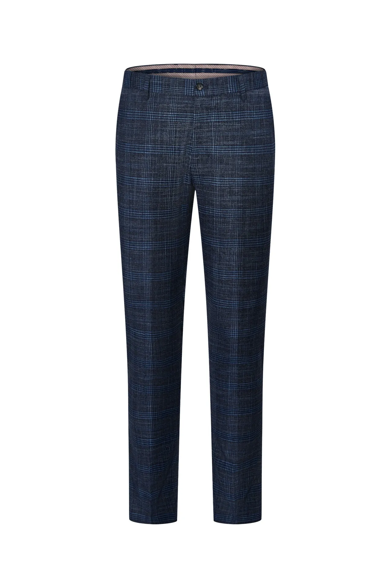 Blended Stretch Glen Check Suit Pants in Slim Fit