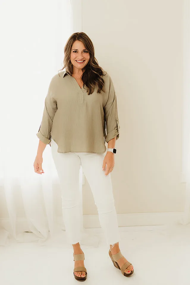 Chic Split Neck Blouse