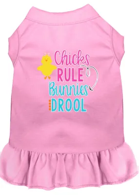 Chicks Rule Screen Print Dog Dress Light Pink Xxxl (20)