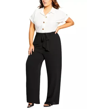 City Chic Women's Trendy   Tie-Waist Palazzo Pants Black  22 | Black