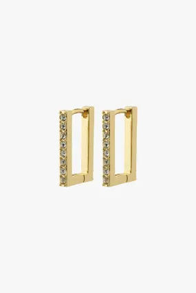 Coby Recycled Crystal Square Hoop Gold-Plated Earrings