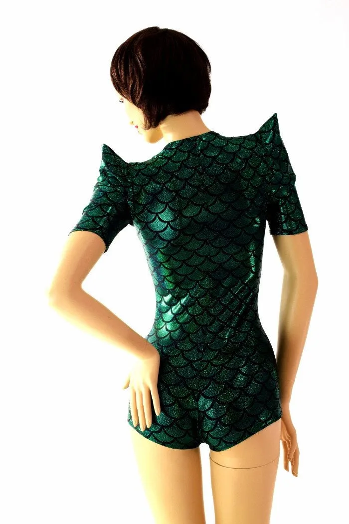 Green Dragon Sharp Shoulder Romper