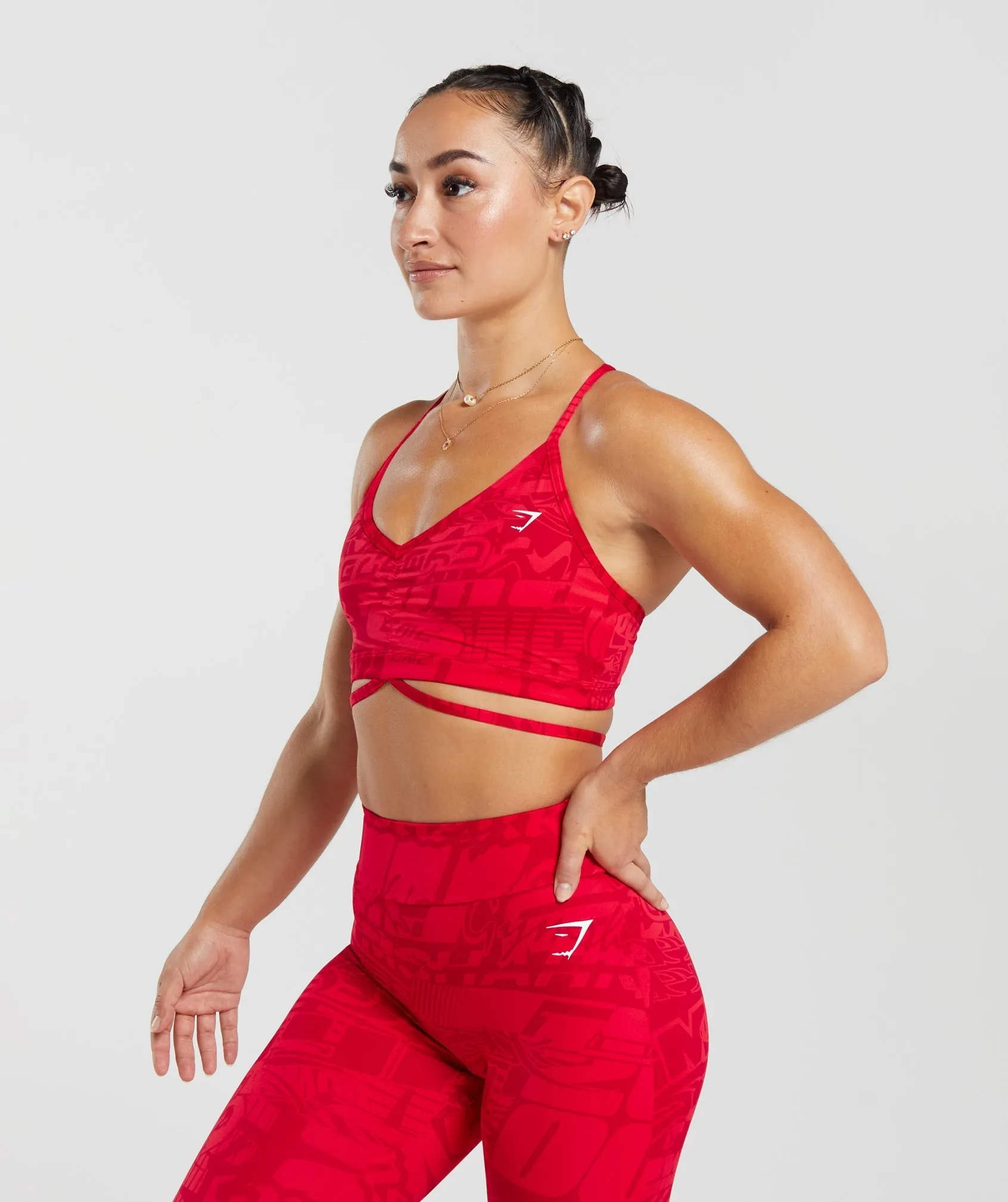 GS Power Strappy Sports Bra - Zesty Red