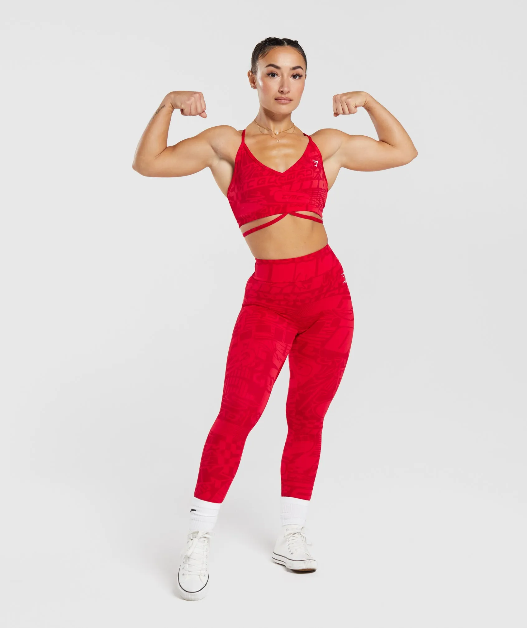 GS Power Strappy Sports Bra - Zesty Red