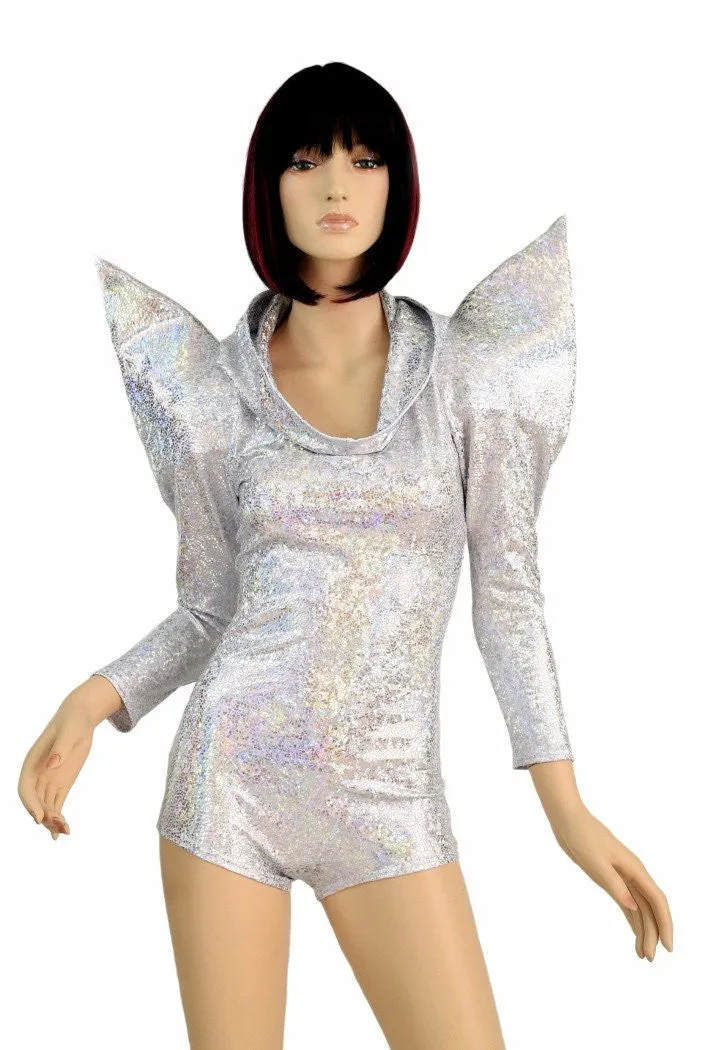 Holographic Sharp Shoulder Romper