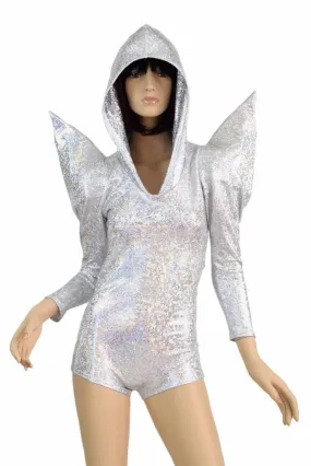 Holographic Sharp Shoulder Romper