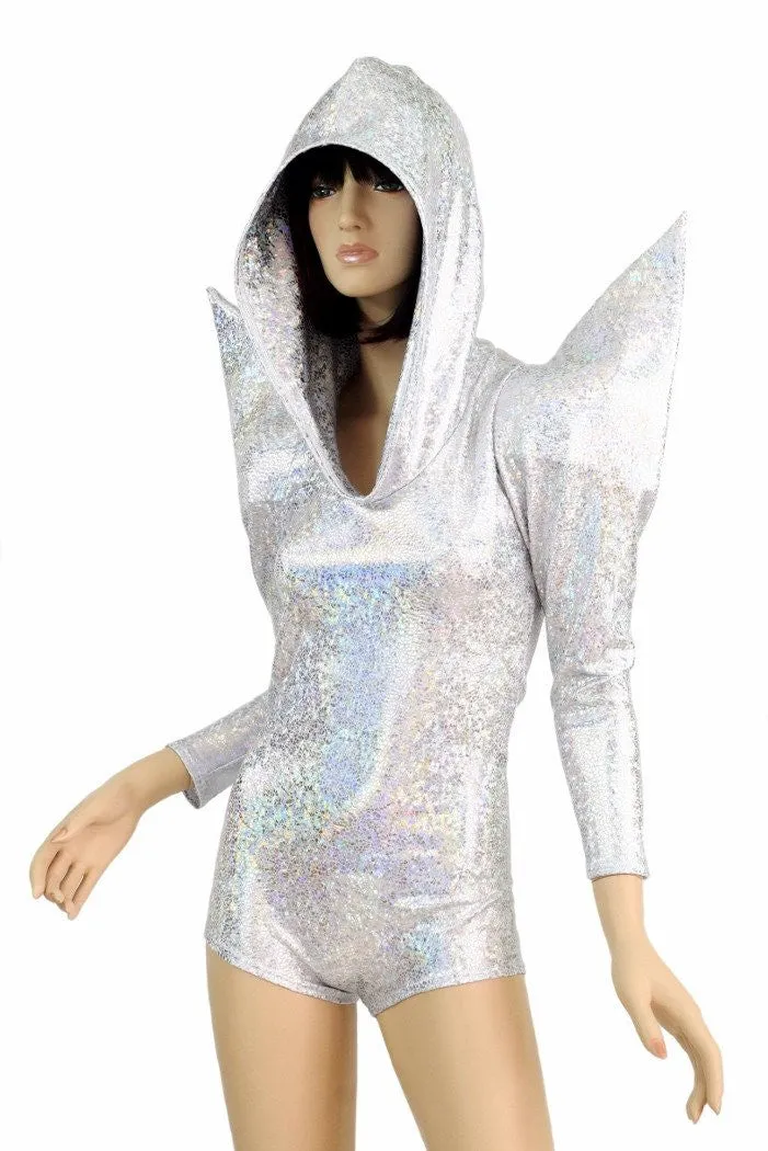 Holographic Sharp Shoulder Romper