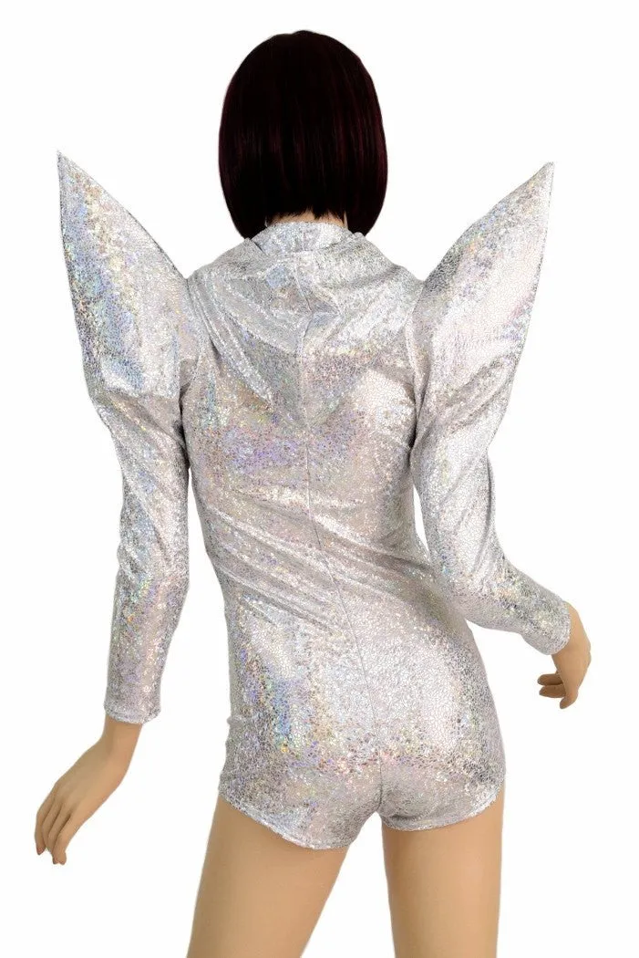 Holographic Sharp Shoulder Romper