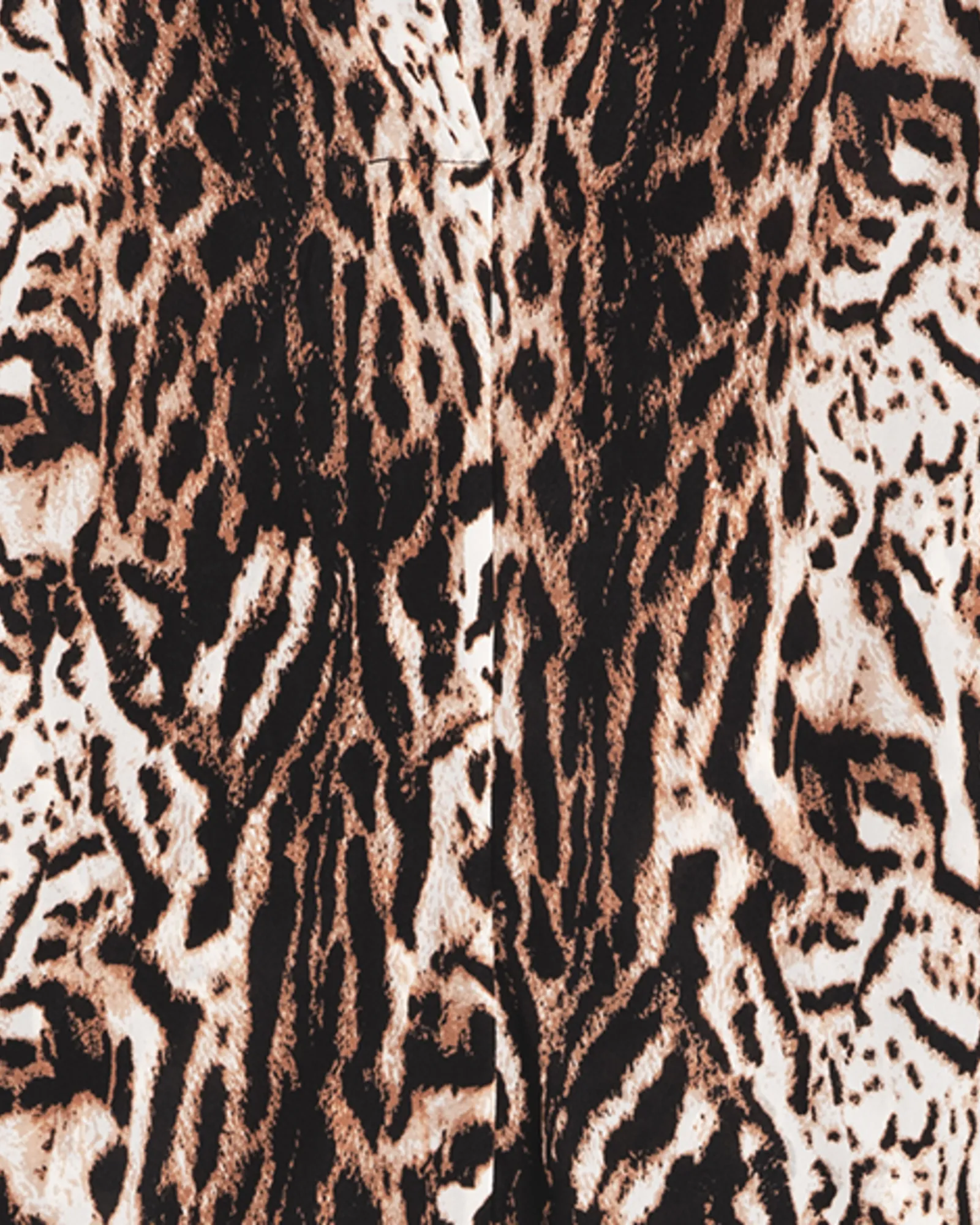 Kathryn Animal-Print Button-Front Blouse | Tan / Black