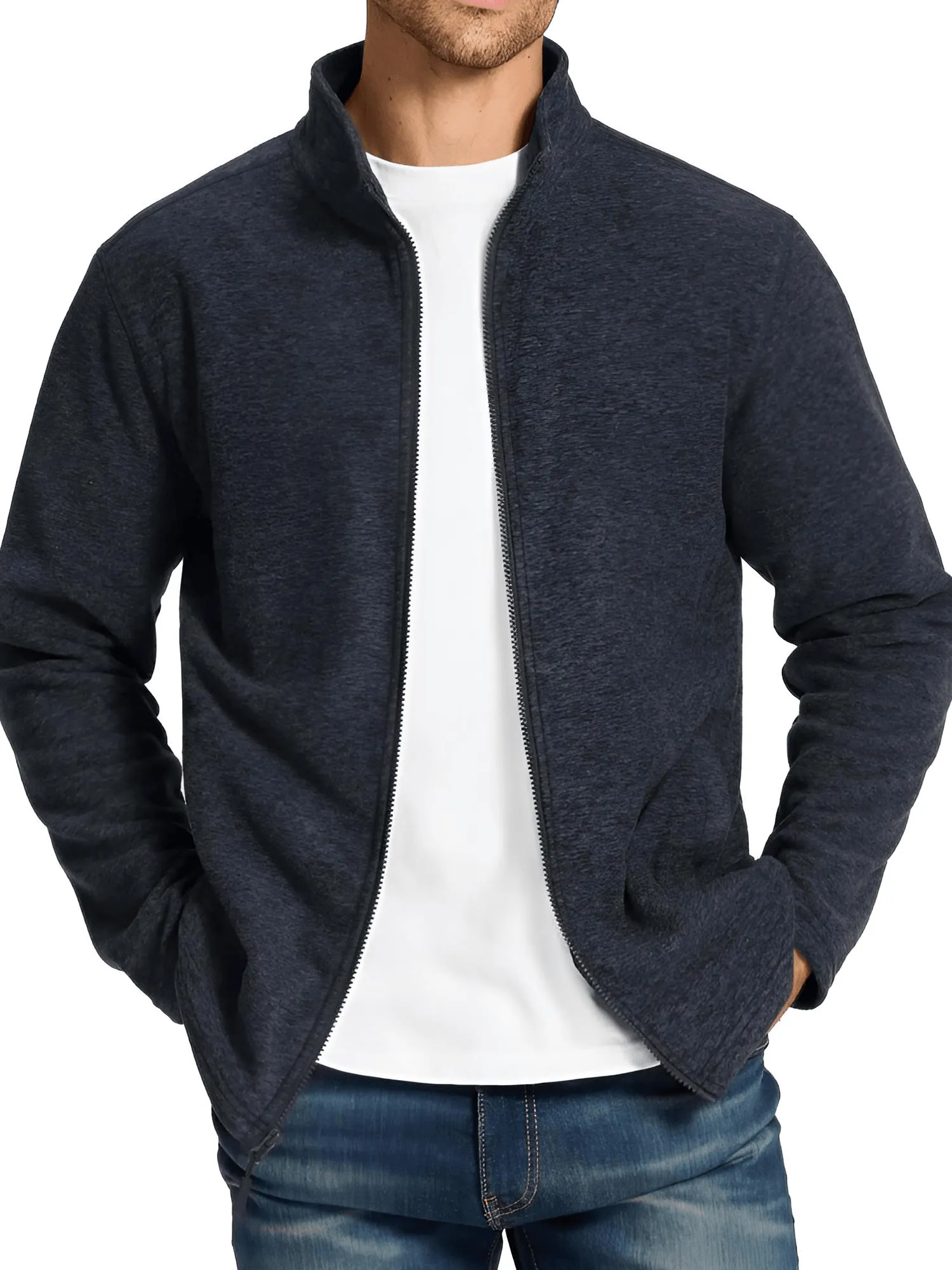 Lightweight Full Zip Fleece Jackets For Men - In 16 Colors!