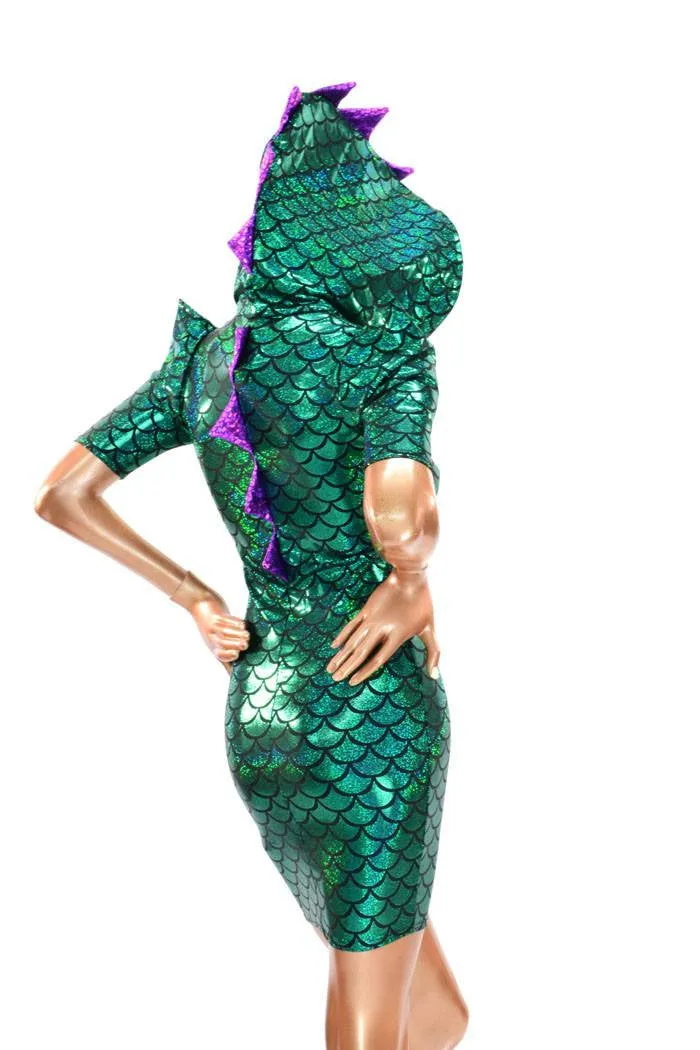 Mardi Gras Sharp Shoulder Dragon Dress