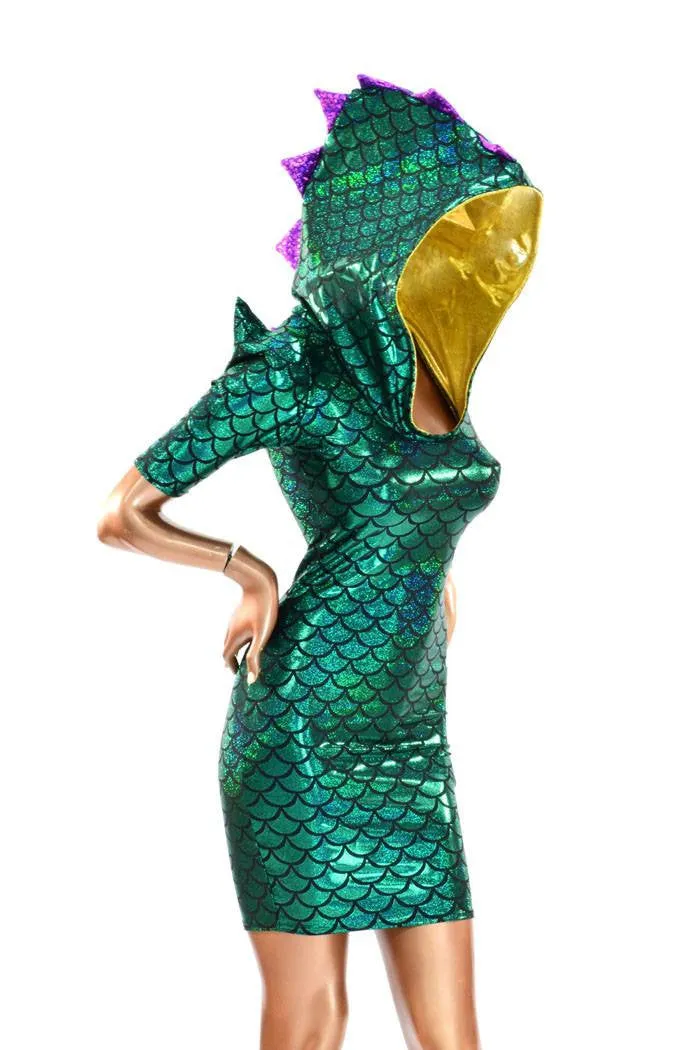 Mardi Gras Sharp Shoulder Dragon Dress