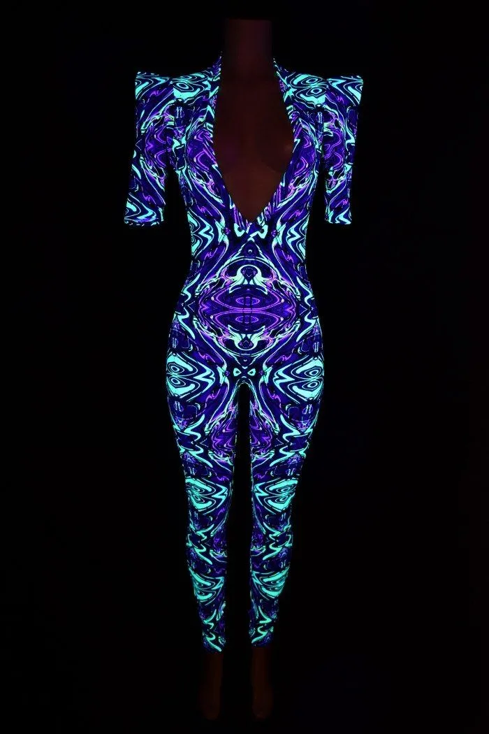 Neon Melt Sharp Shoulder Catsuit