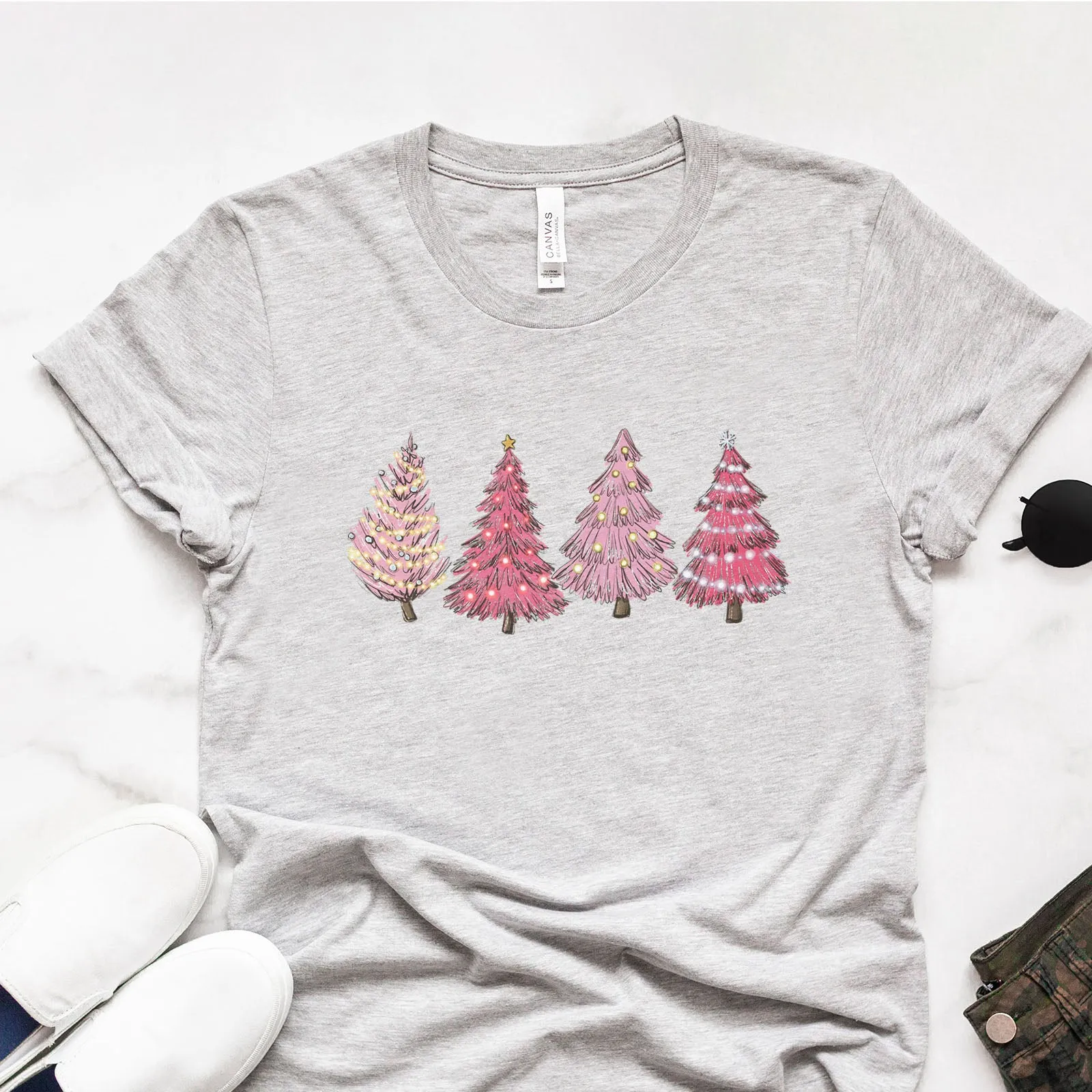 Pink Christmas Trees Tee