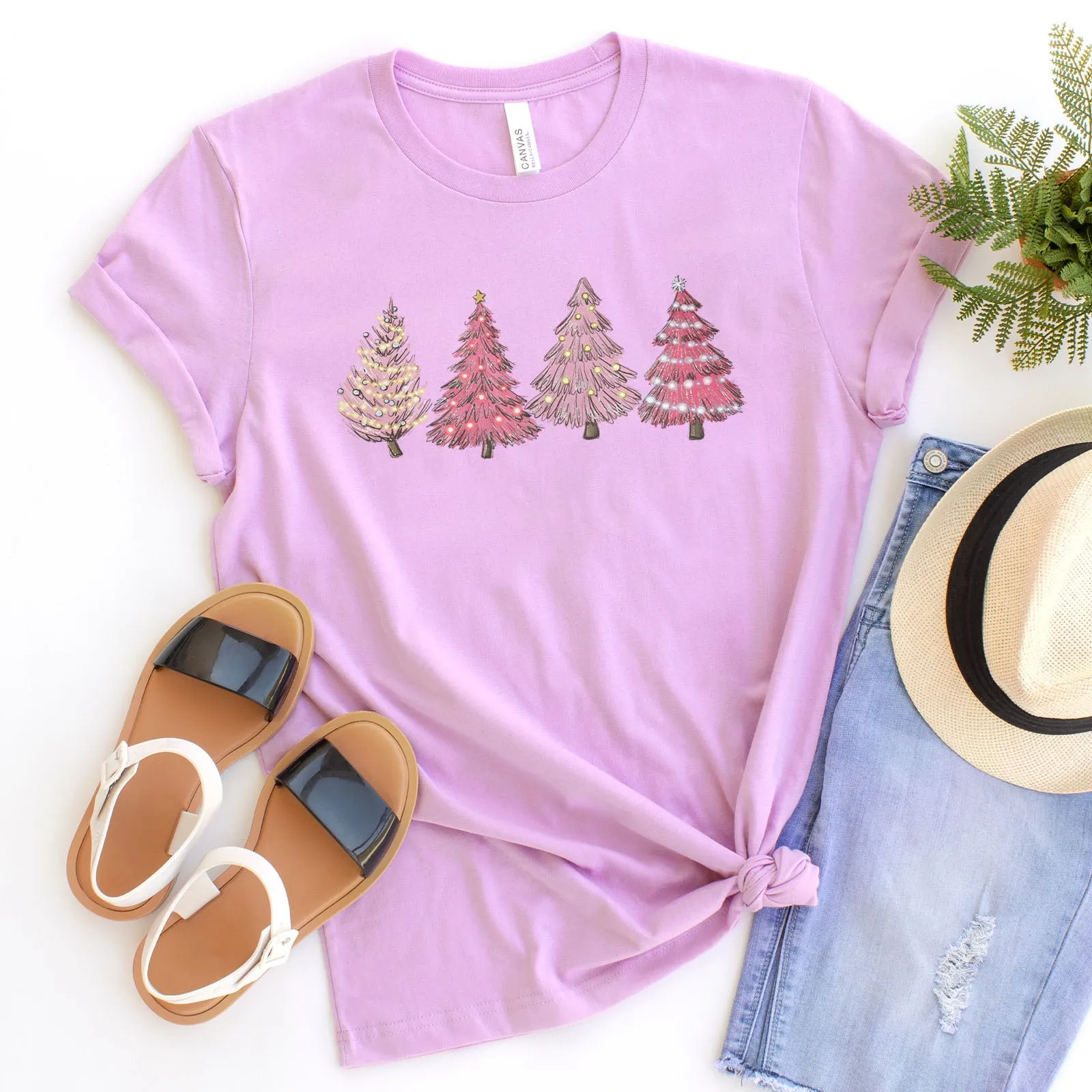 Pink Christmas Trees Tee