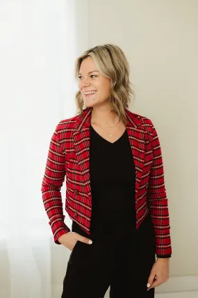 Plaid Cropped Blazer