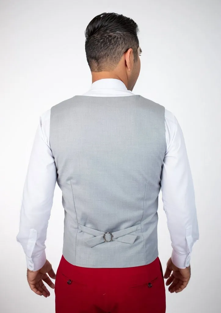 Powder Grey Twill Vest