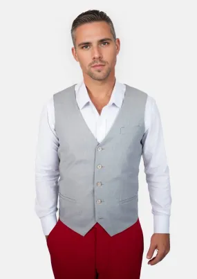 Powder Grey Twill Vest