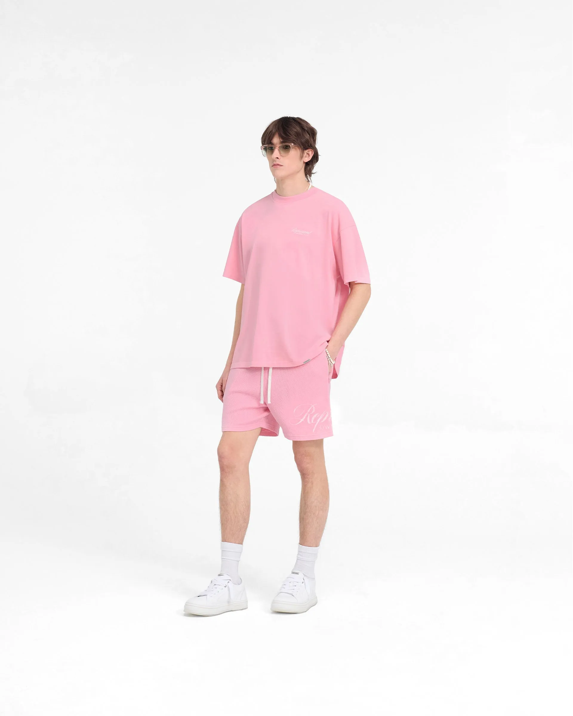 Represent Owners Club Script Mesh Shorts - Pink