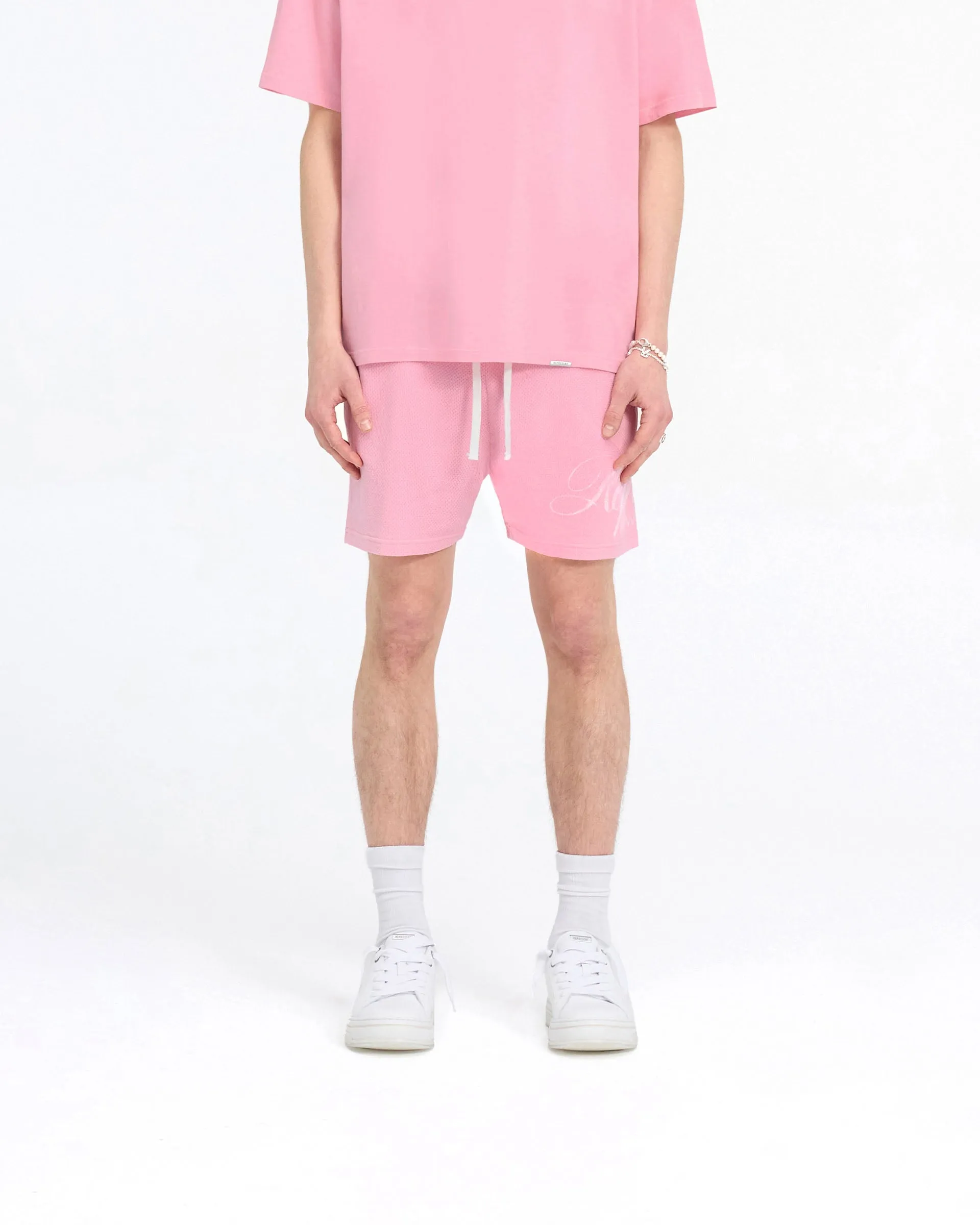 Represent Owners Club Script Mesh Shorts - Pink