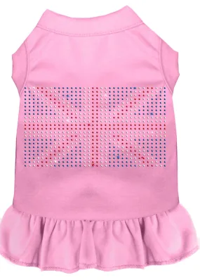 Rhinestone British Flag Dress Light Pink Xs (8)