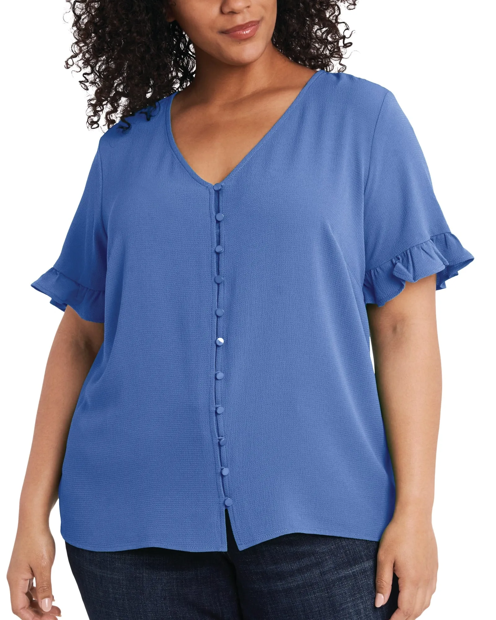 Sara Button Front Top | BLUE JAY