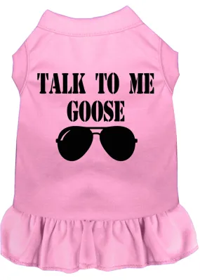 Talk To Me Goose Screen Print Dog Dress Light Pink Sm (10)