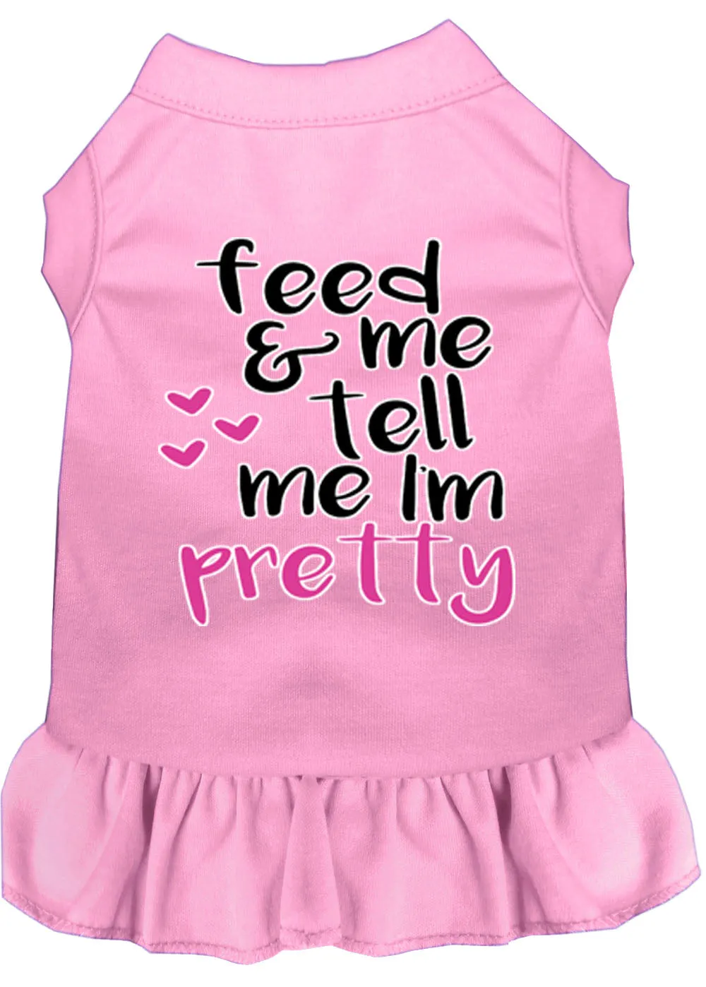 Tell Me I'm Pretty Screen Print Dog Dress Light Pink Xs (8)