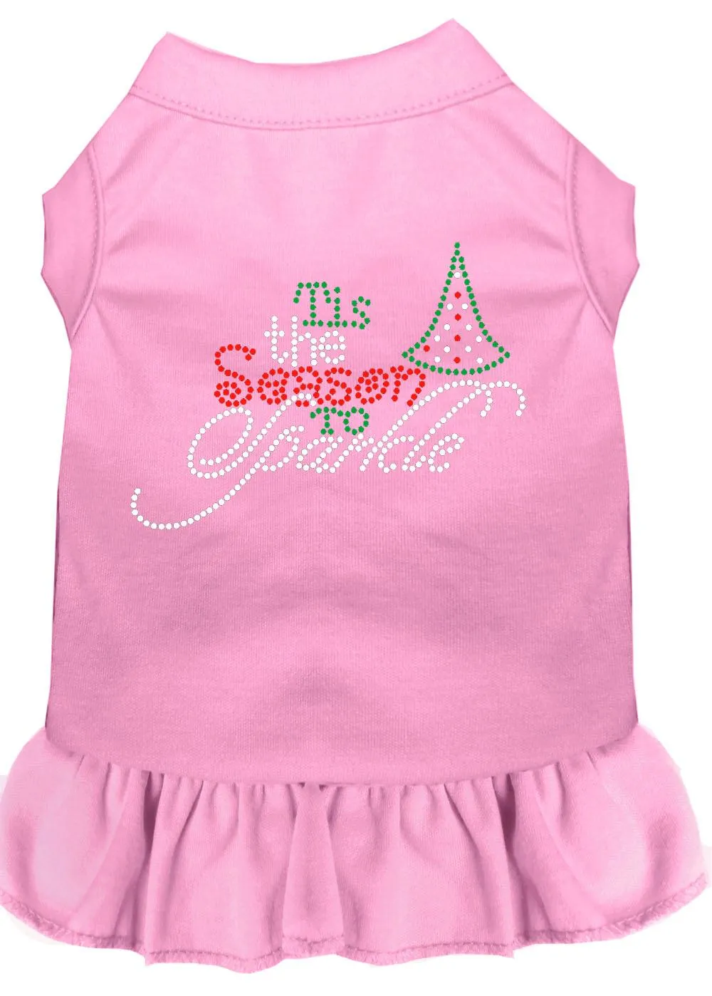 Tis The Season To Sparkle Rhinestone Dog Dress Light Pink Med (12)