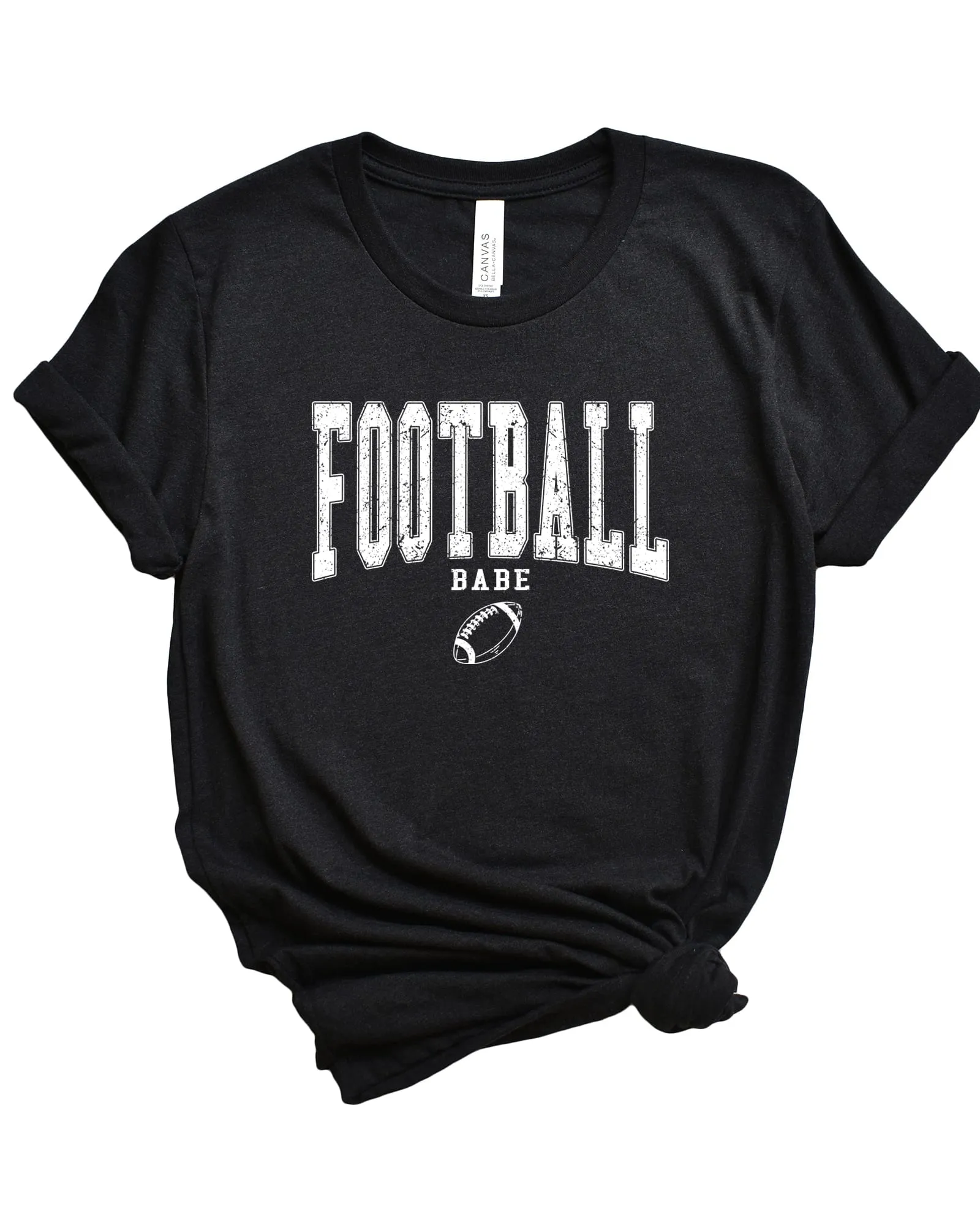 Varsity Football Babe Short Sleeve Graphic Tee | Black