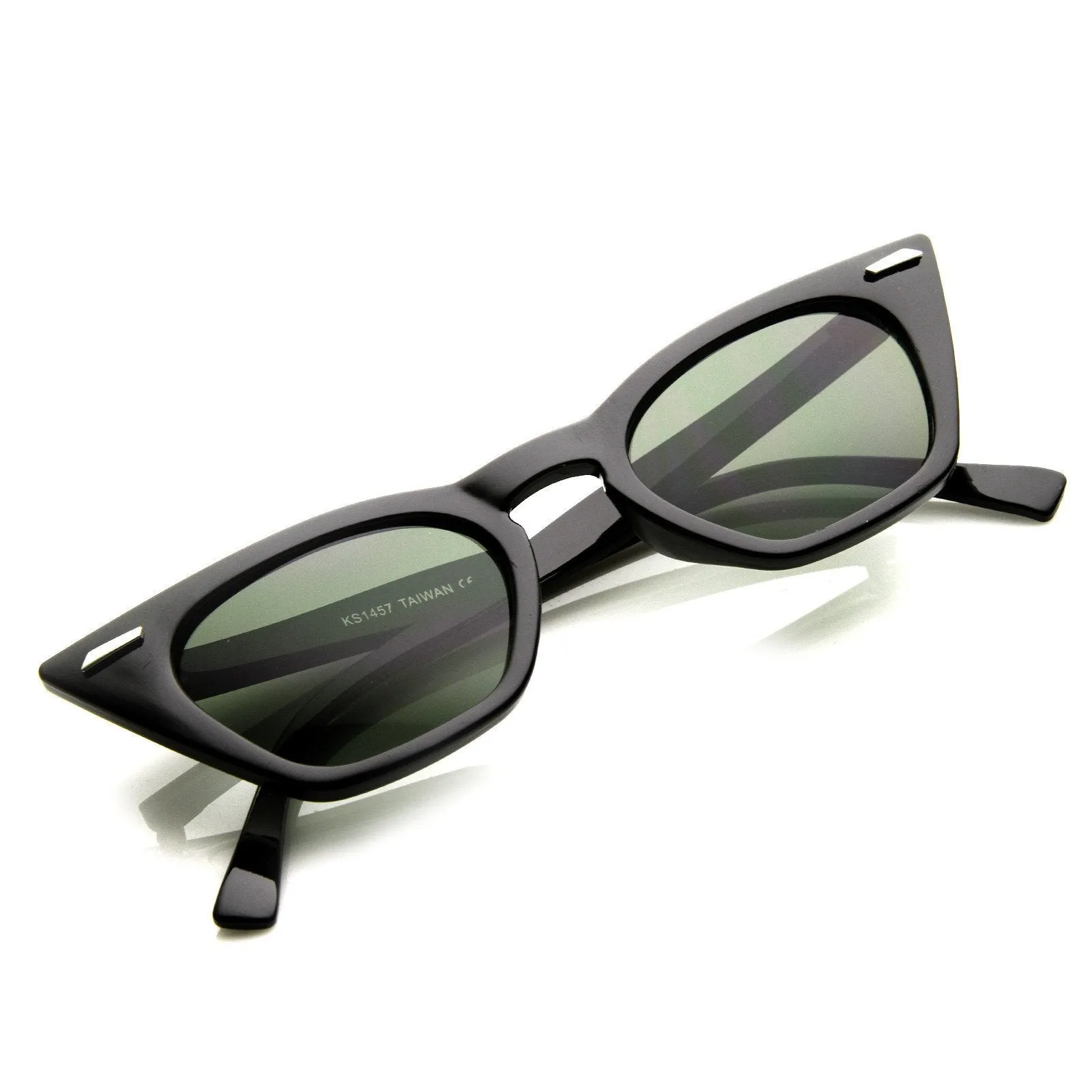 Womens Sharp Pointed Flat Top Cat Eye Retro Sunglasses 8683