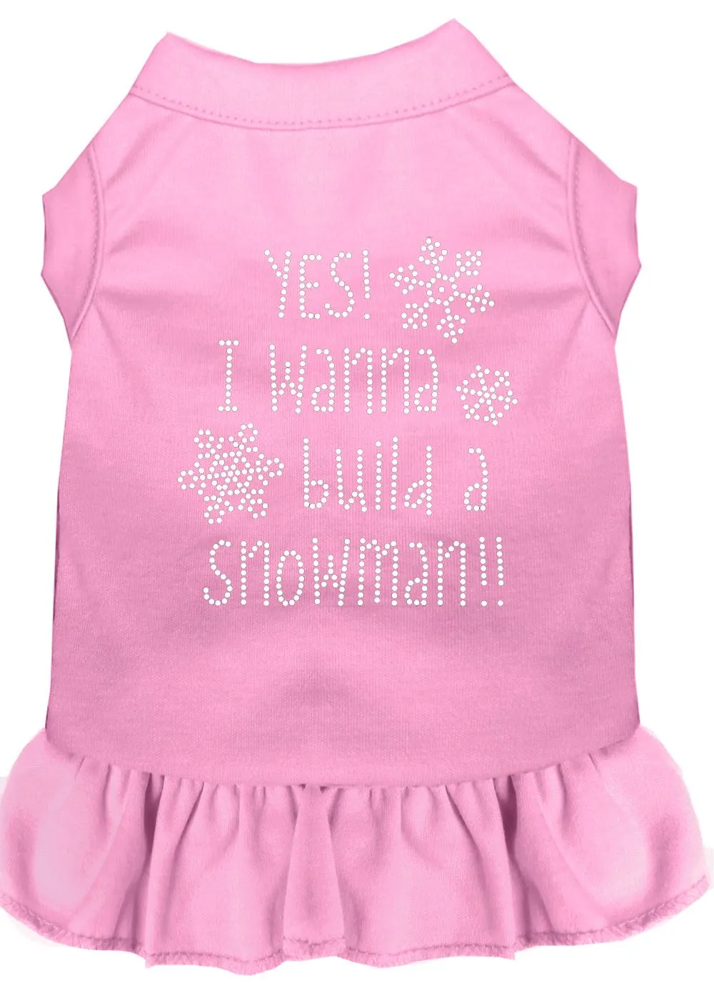 Yes! I Want To Build A Snowman Rhinestone Dog Dress Light Pink Sm (10)